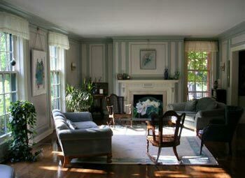 Living room with fireplace